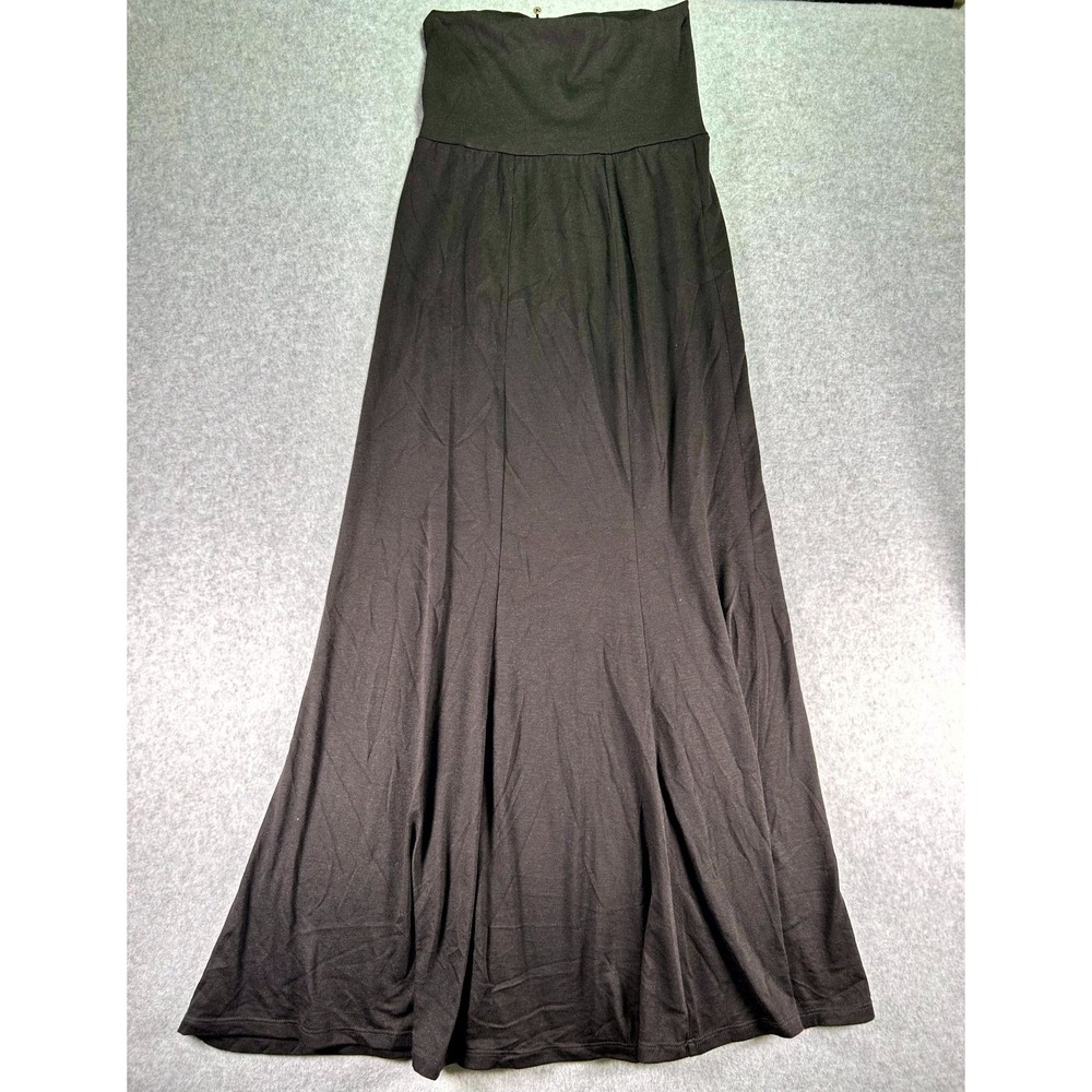 Lily White Maxi Skirt Womens Small Black High Waist Stretch Casual Wear USA Made